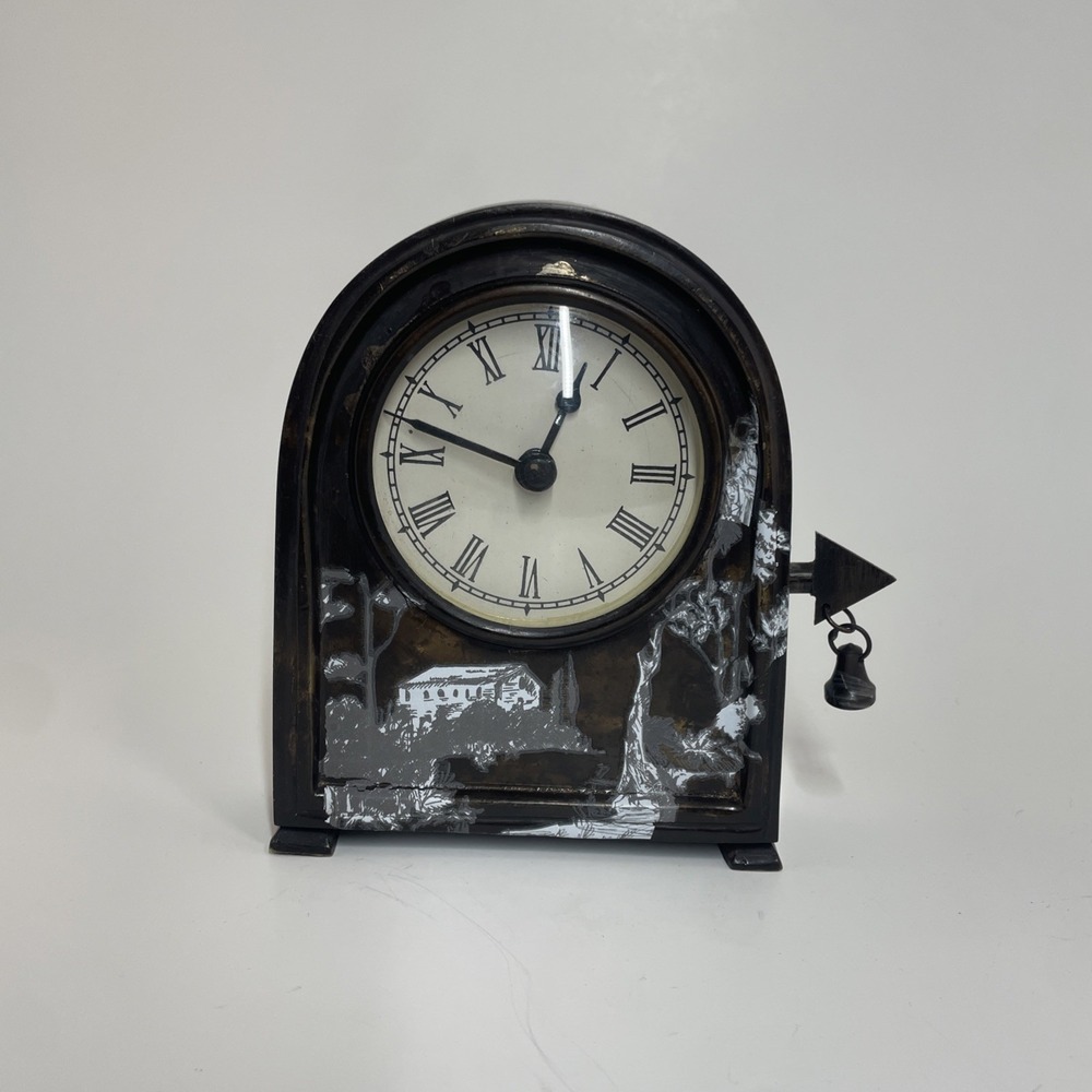 Prestige Quartz Mantel Clock Roman Numerals‎ Arrow Accent Bell Vintage India